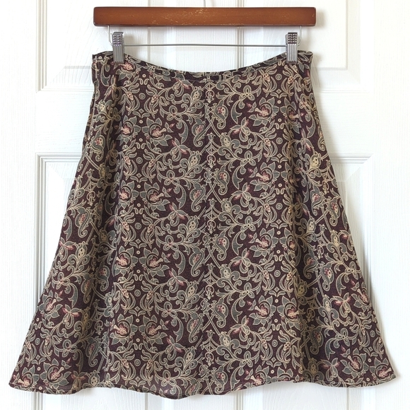 Studio JPR 90's Vintage Bohemian Printed High Waisted A-Line Mini Skirt Plum 12 - Picture 10 of 11